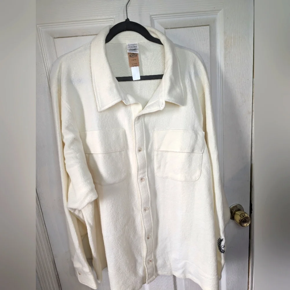 PINK Victoria's Secret Off-White‎ Lightweight Shirt Jacket Very Oversised 0293